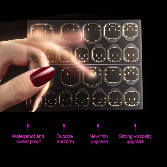 240 Pcs Pink Double-Sided Glue Nail Sticker, Super Sticky Waterproof Breathable Jelly Adhesive Tabs Nail Glue Sticker For Manicure