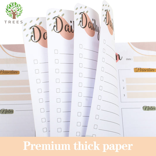 Stay Organized & On Track: 1pc Daily Planner Undated To-Do List Notebook With Priorities, Notes, Mood & Water Tracker - 8*5.5 - 52 Sheets