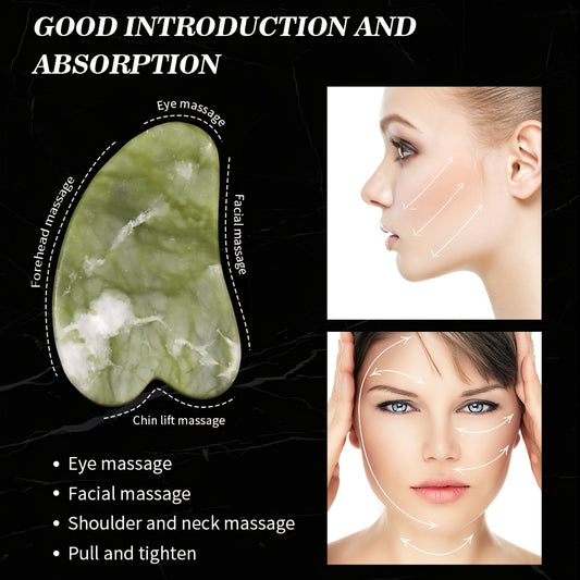 Jade Roller And Gua Sha Tools Set, Skin Care Massager, Jade Facial Roller, Natural Jade Facial Roller, Massage Tool For Face, Eyes, Neck And Body, Beauty Tool