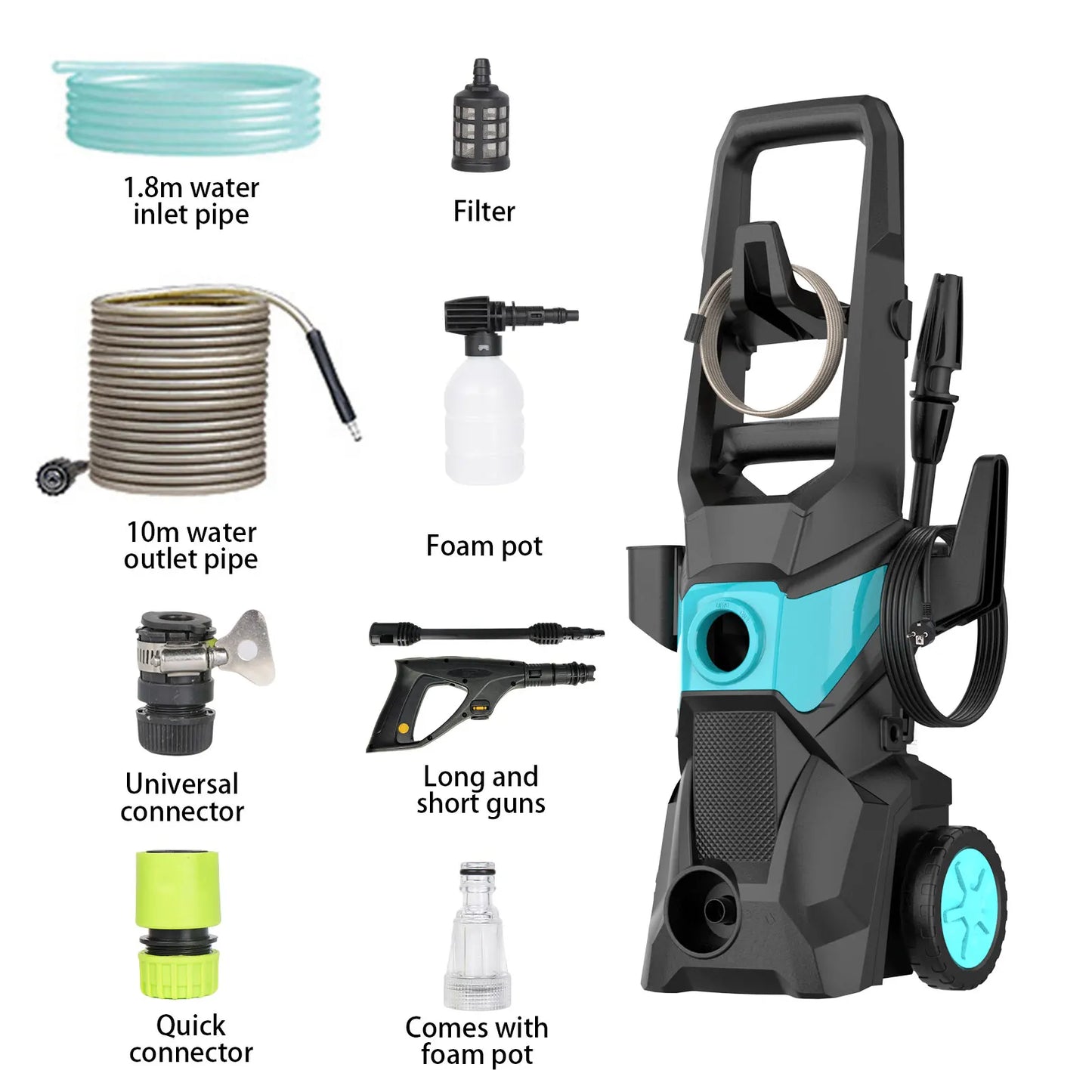 Myjka 135Bar 1500W Electric - High Pressure Washer Car Garden Washing Water Spray Gun High-Power Pump