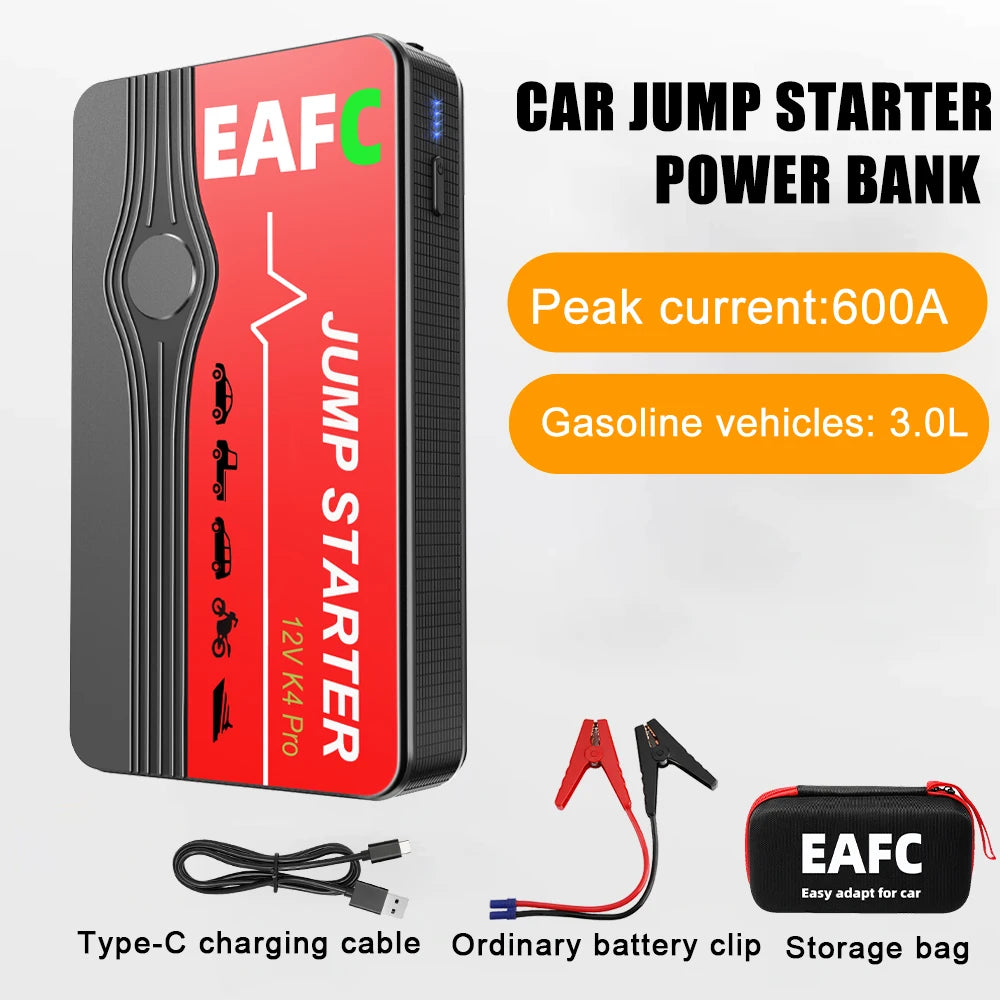 Rozrusznik Samochodowy 2000A/1200A/600A - Powerbank 12V JumpStarter