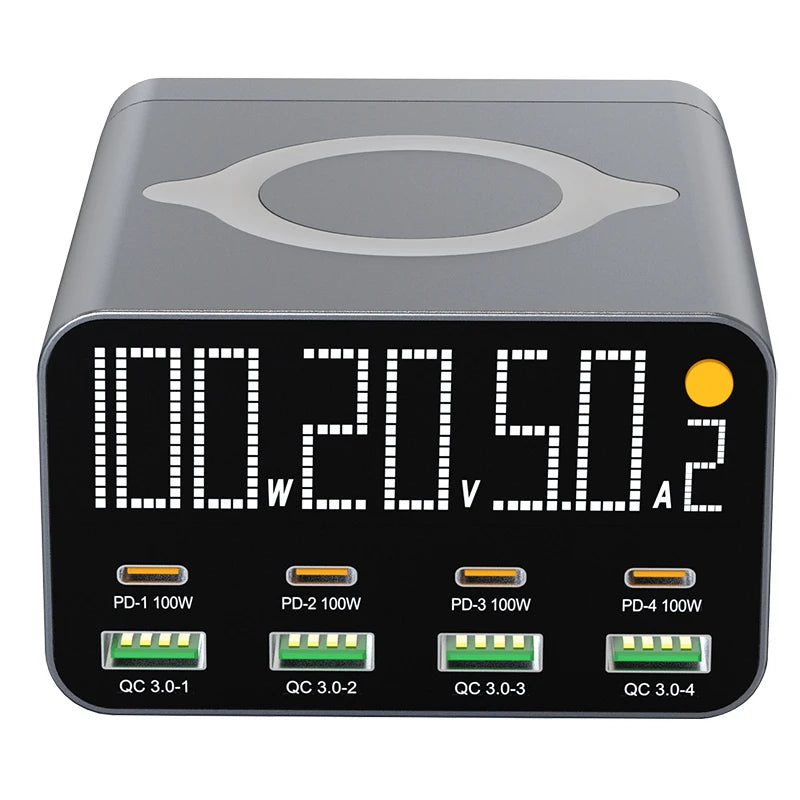 Ładowarka 80W/120W 8 Portów USB Type-C Wireless PD QC3.0 - Stacja Ładująca