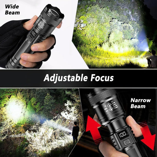2000LM Ultra Bright P50 LED Flashlight Tactical EDC Emergency Spotlight Telescopic ZoomHandheld Torch w/ 14500/18650 Battery