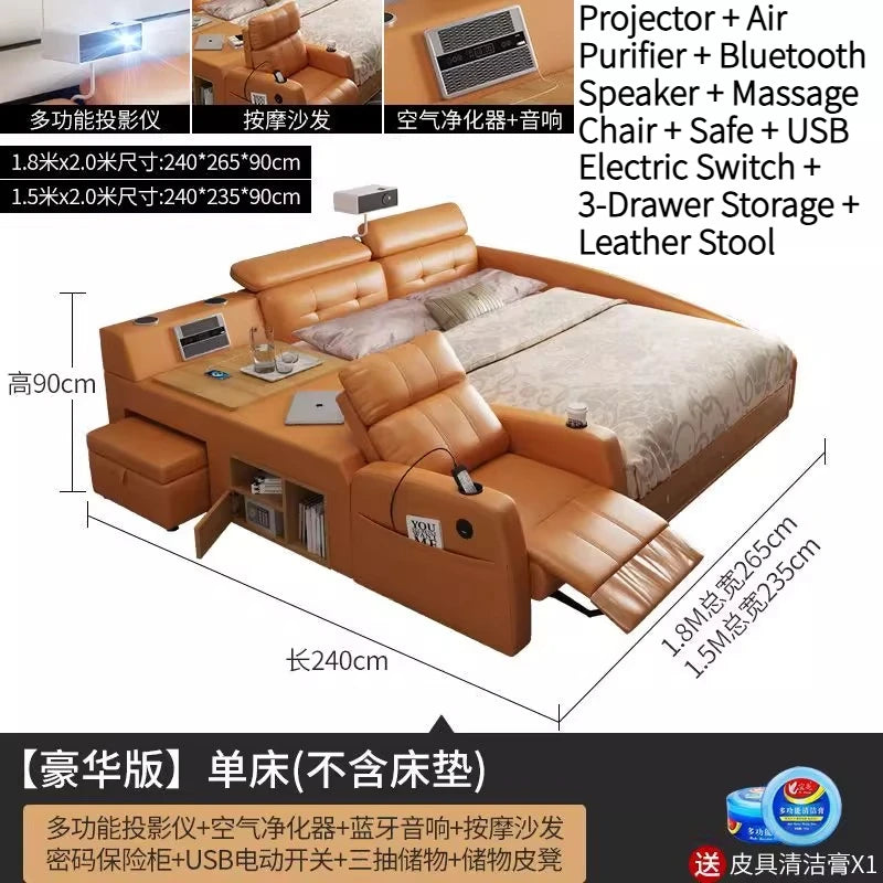 Łóżko Tatami z Projektorem 150/180x200cm - Elektryczne Smart Bed Space Capsule