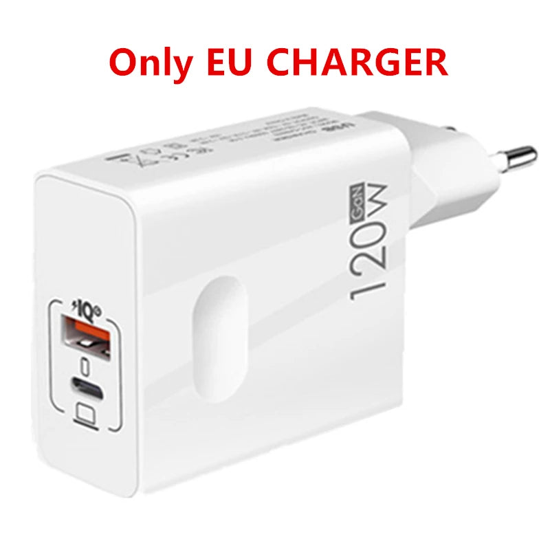 Ładowarka 120W Fast Charger USB Type C PD - Szybkie Ładowanie QC3.0 dla iPhone Xiaomi Samsung