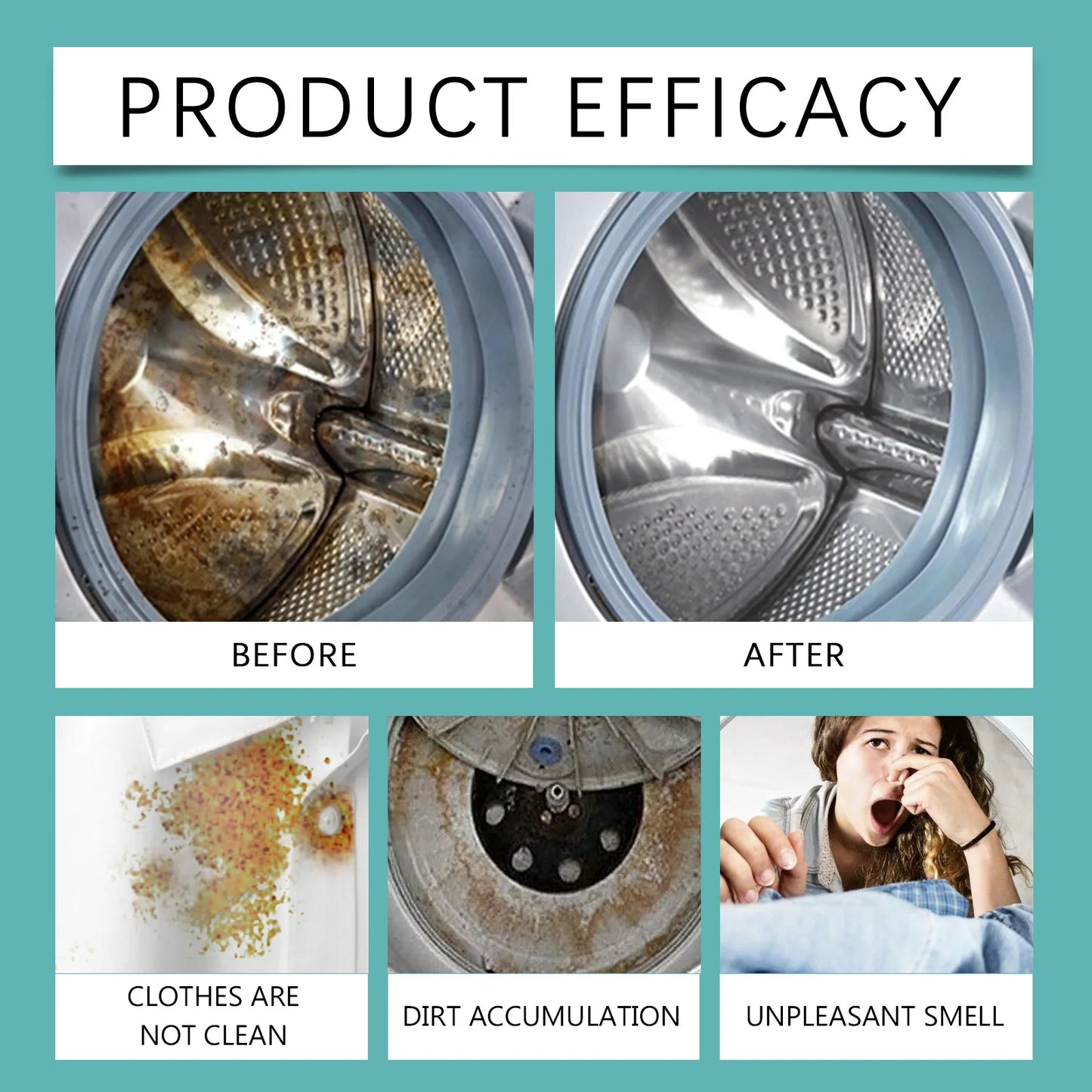 Washing Machine Cleaning Tablet Gentle Stain Limescale Removal Household Front-Load Washing Machine Keep Machine Clean Protected