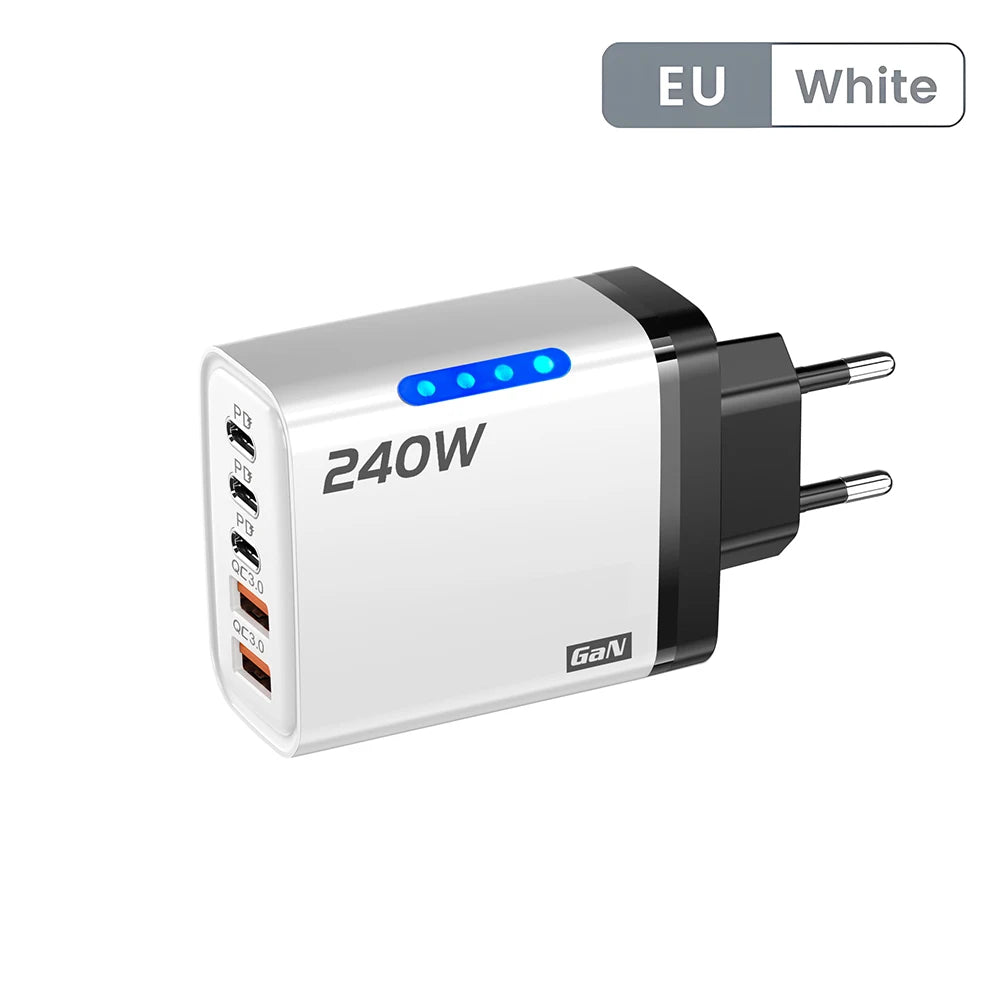 Ładowarka 5 Portów USB-C PD QC3.0 - Szybka iPhone 16/15 Samsung Xiaomi Huawei