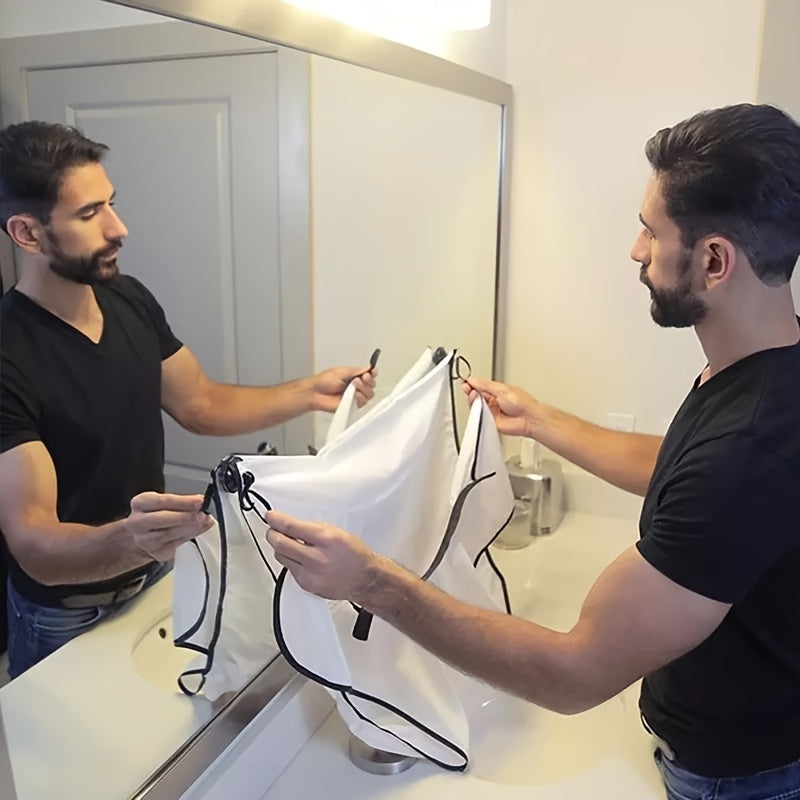 [Popular Choice] Men's Beard Trimming Apron - Splash Guard & Grooming Cape for Mess-Free Shaving, Unscented, Ideal for Stubble & Mustaches, with Suction Cup Attachment for Secure Placement, Beard Catcher, Face Shaving, Beard