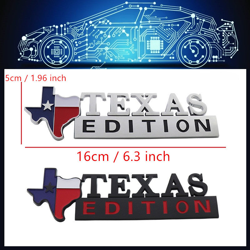 ABS TEXAS EDITION Car Rear Trunk Tail Emblem Badge TEXAS EDITION Side Fender Car-styling Stickers Motorcycle Bike Home Decorations Car Accessories