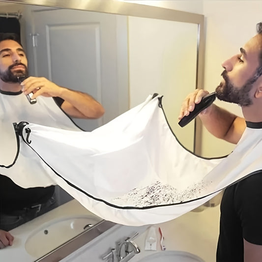 [Popular Choice] Men's Beard Trimming Apron - Splash Guard & Grooming Cape for Mess-Free Shaving, Unscented, Ideal for Stubble & Mustaches, with Suction Cup Attachment for Secure Placement, Beard Catcher, Face Shaving, Beard