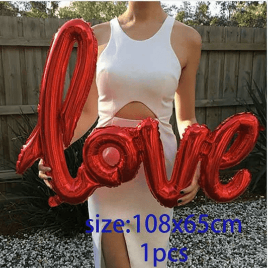 43''/108cm Oversized Red LOVE Balloon - Perfect for Valentine's Day Decoration! Easter Gift