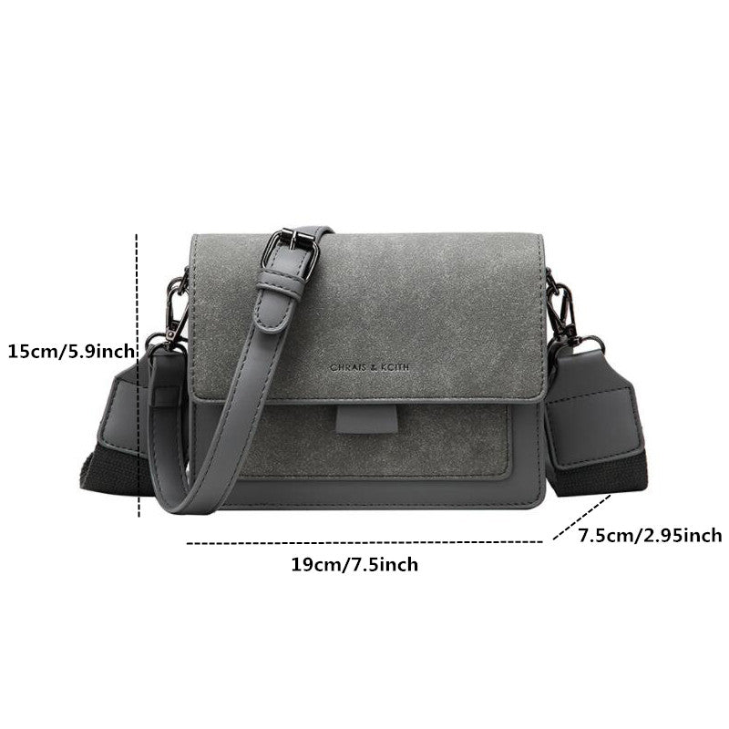 Everyday Comfort Beige Designer Women’s Handbag - Stylish Synthetic Leather Handbag with Adjustable Crossbody Strap, Compact Square Flap & Detachable Purse Charm, Vintage Handbag