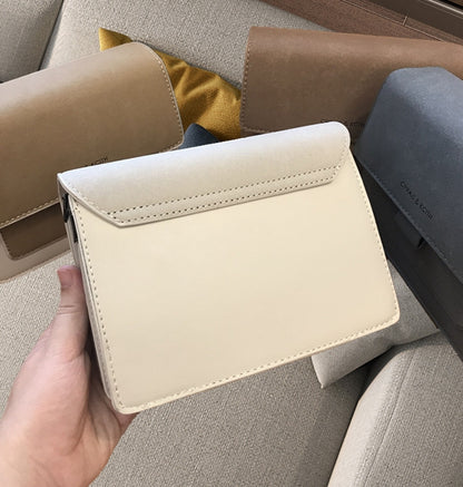 Everyday Comfort Beige Designer Women’s Handbag - Stylish Synthetic Leather Handbag with Adjustable Crossbody Strap, Compact Square Flap & Detachable Purse Charm, Vintage Handbag