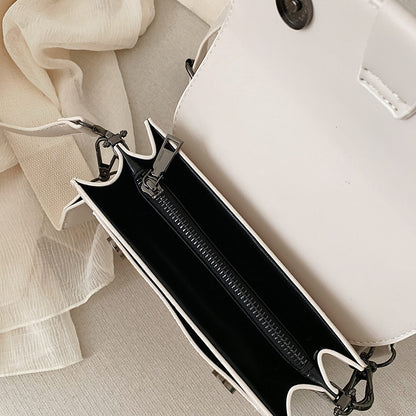 Everyday Comfort Beige Designer Women’s Handbag - Stylish Synthetic Leather Handbag with Adjustable Crossbody Strap, Compact Square Flap & Detachable Purse Charm, Vintage Handbag