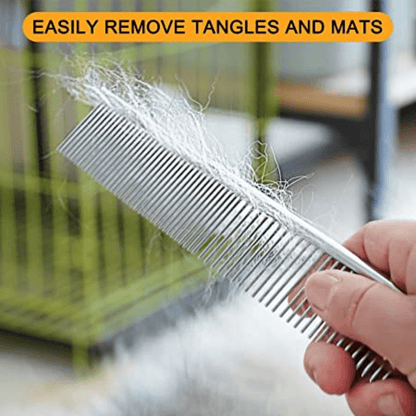 Premium Stainless Steel Dematting Comb for Effective Grooming of Long-Haired Cats and Dogs