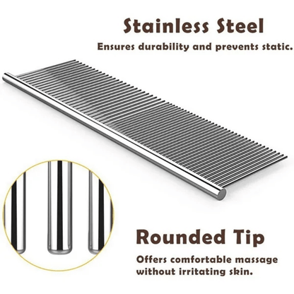Premium Stainless Steel Dematting Comb for Effective Grooming of Long-Haired Cats and Dogs