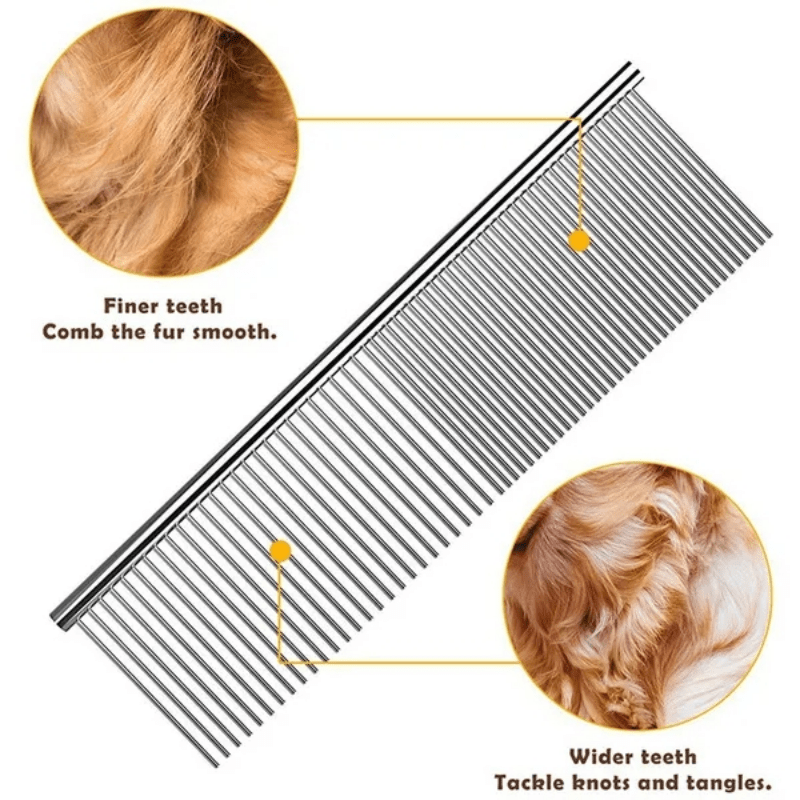 Premium Stainless Steel Dematting Comb for Effective Grooming of Long-Haired Cats and Dogs