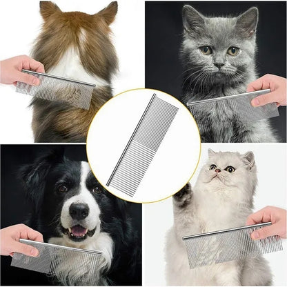 Premium Stainless Steel Dematting Comb for Effective Grooming of Long-Haired Cats and Dogs