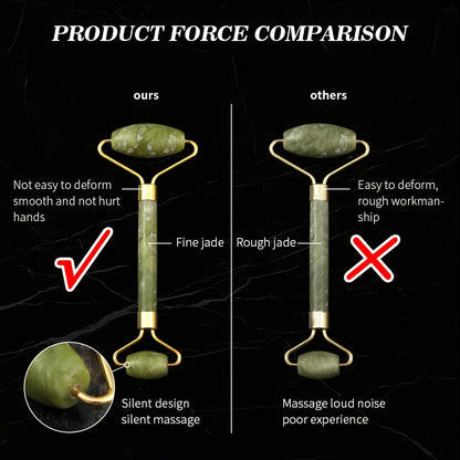 Jade Roller And Gua Sha Tools Set, Skin Care Massager, Jade Facial Roller, Natural Jade Facial Roller, Massage Tool For Face, Eyes, Neck And Body, Beauty Tool