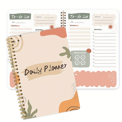 Stay Organized & On Track: 1pc Daily Planner Undated To-Do List Notebook With Priorities, Notes, Mood & Water Tracker - 8*5.5 - 52 Sheets