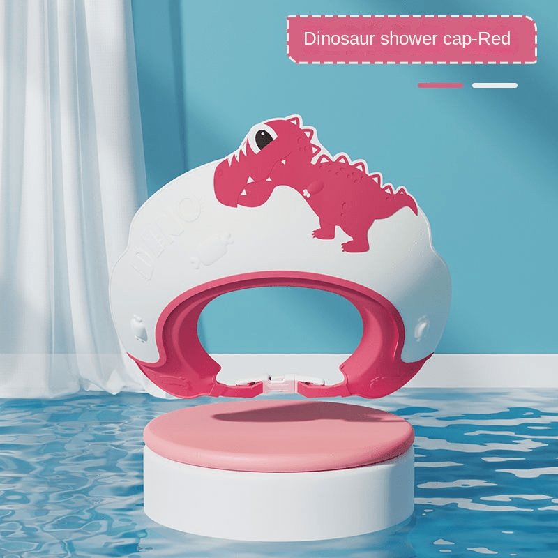 Baby Soft Rubber Waterproof Shampoo Cap, Children Shampoo Artifact, Baby Shampoo Cap Waterproof Ear Protector, Baby Bath Shower Cap, Dinosaur Pattern