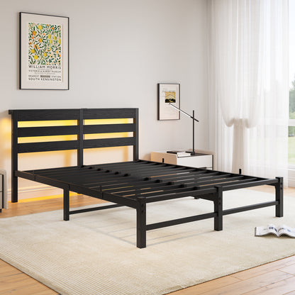 Metalowe Łóżko z Oświetleniem LED i USB 90/120/140cm