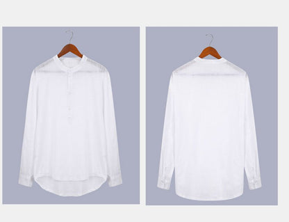 Classic Design Cotton Boat Neck Henley Shirt, Men's Casual Fit Vintage Style Long Sleeve Top For Spring Fall