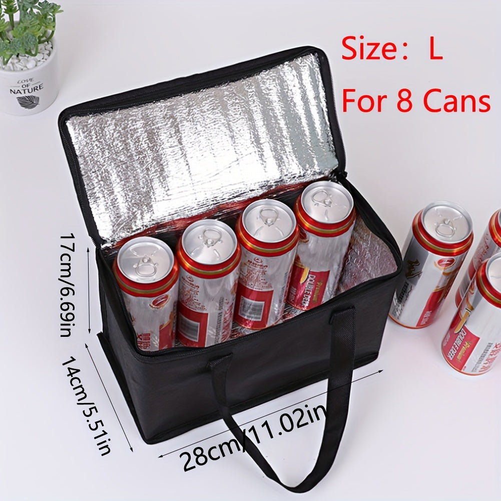 1pc Insulated Cooler Bag for Drinks and Lunch - Portable and Durable Aluminum Foil Material - Keep Your Food and Drinks Fresh and Cold All Day