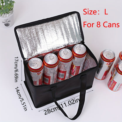 1pc Insulated Cooler Bag for Drinks and Lunch - Portable and Durable Aluminum Foil Material - Keep Your Food and Drinks Fresh and Cold All Day