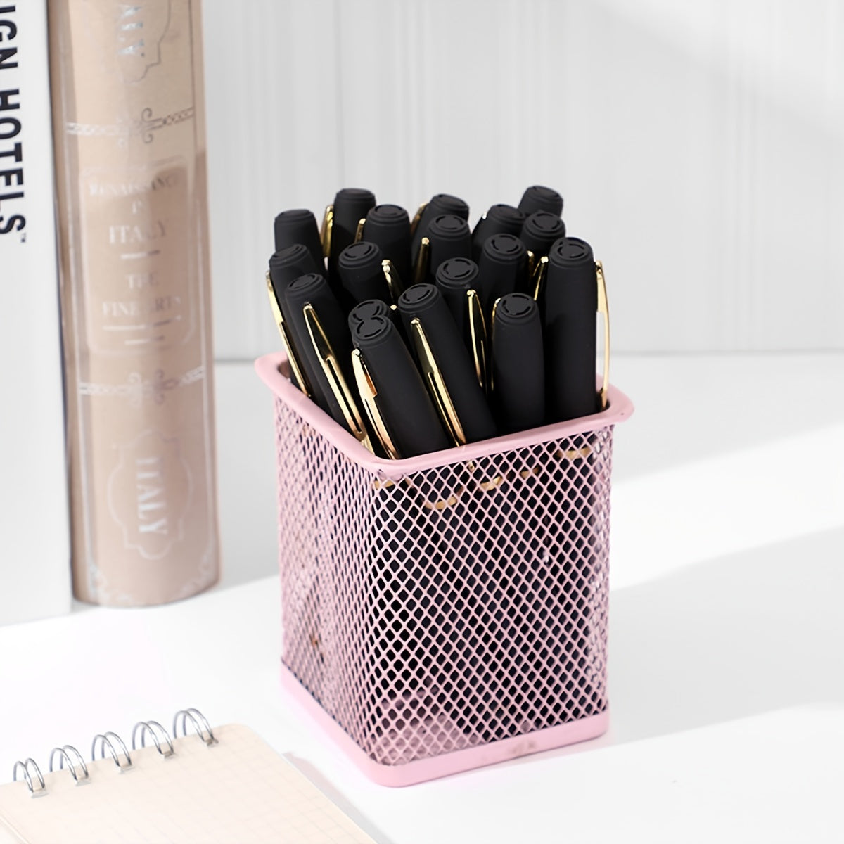 5pcs Large Black Golden Matte Rod Bullet Tip Black 0.5mm Gel Pen For Business Office Signature, Gel Pen For Students