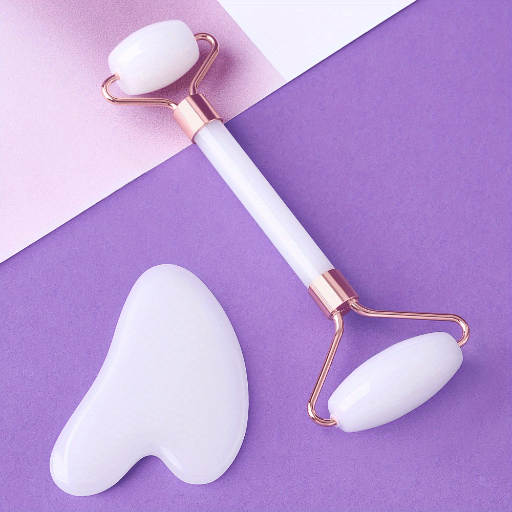 Jade Roller And Gua Sha Tools Set, Skin Care Massager, Jade Facial Roller, Natural Jade Facial Roller, Massage Tool For Face, Eyes, Neck And Body, Beauty Tool