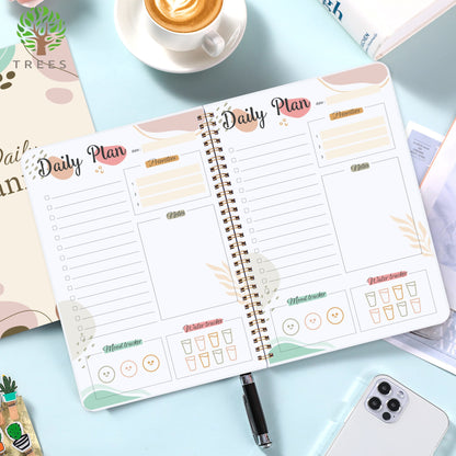 Stay Organized & On Track: 1pc Daily Planner Undated To-Do List Notebook With Priorities, Notes, Mood & Water Tracker - 8*5.5 - 52 Sheets