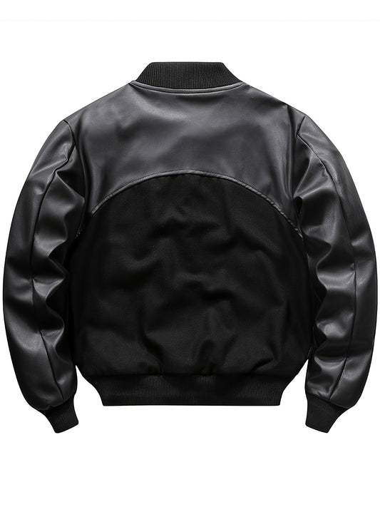 Men's Retro Embroidered Print Thick Baseball Jacket