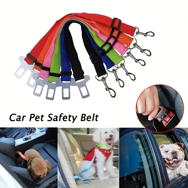 1pc Car Pet Dog Cat Adjustable Vehicle Safety Seatbelt Seat Belt Harness Lead