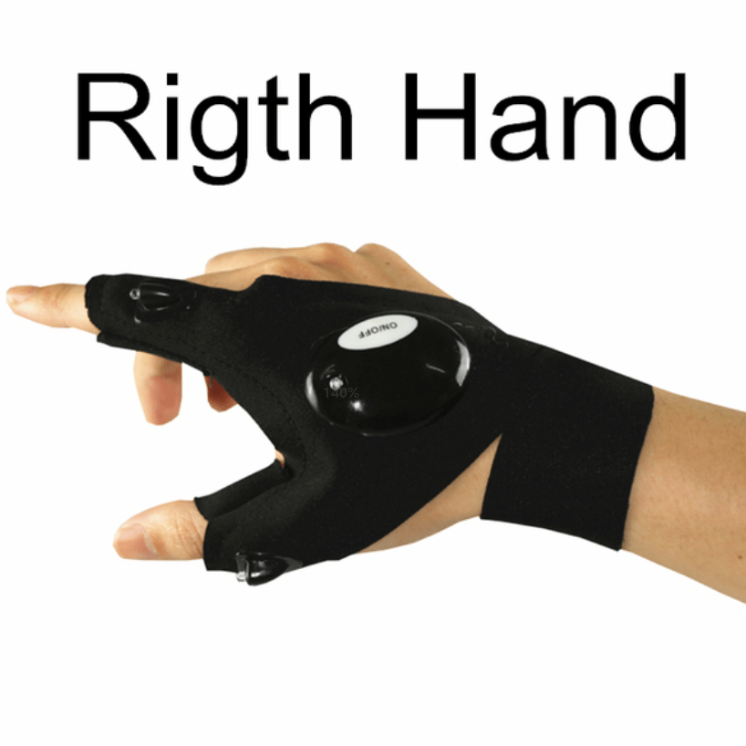 Fingerless LED Flashlight Glove For Fishing Camping Hiking Survival Rescue Christmas Gift