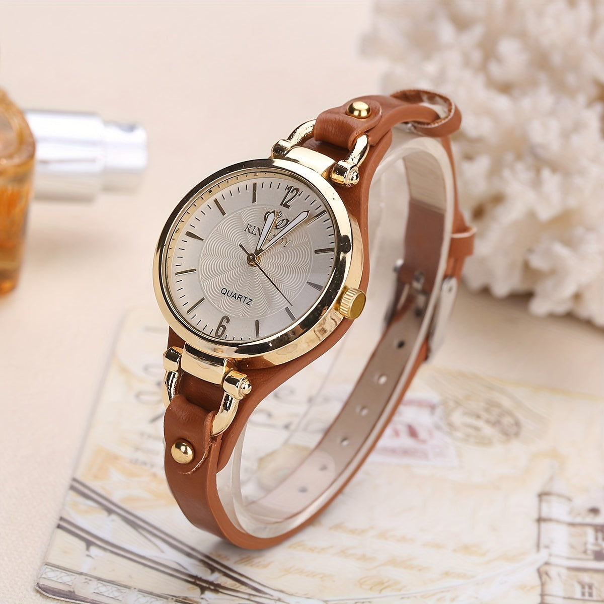 Leather Strap Watch Strap Fashion Ladies Quartz Watch Fancy Women Watches Jewelry Sophisticated And Stylish Women Watch