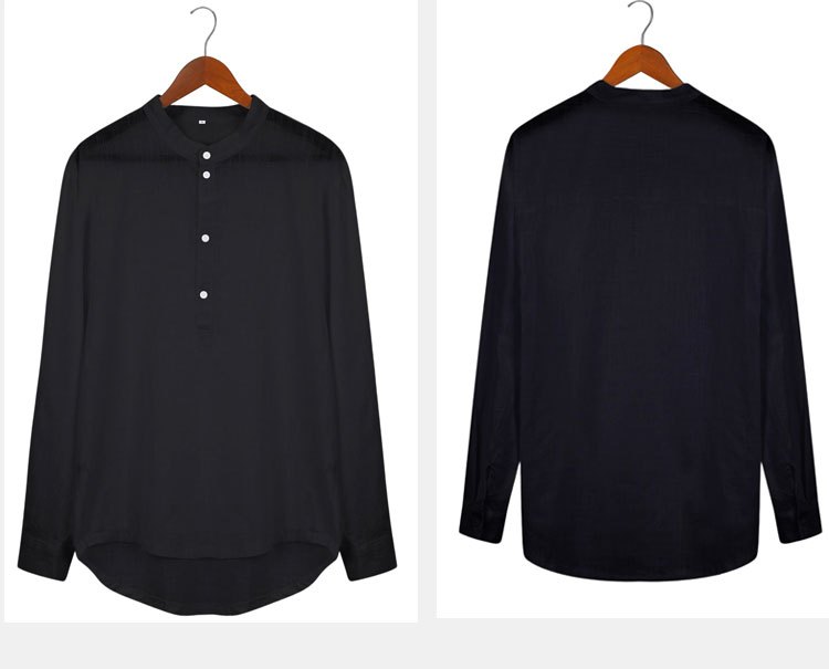 Classic Design Cotton Boat Neck Henley Shirt, Men's Casual Fit Vintage Style Long Sleeve Top For Spring Fall