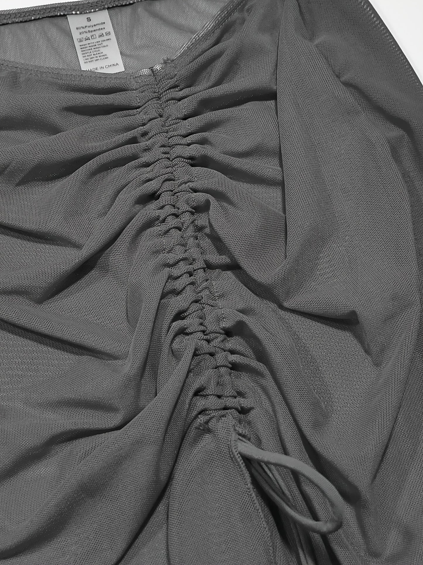 3-Pieces Lettuce Trim Bikini Sets, Deep V Neck High Cut Cover Up Skirt Solid Color Bathing Suit, Women's Swimwear & Clothing