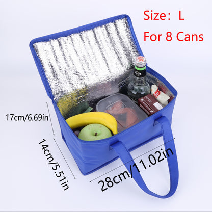 1pc Insulated Cooler Bag for Drinks and Lunch - Portable and Durable Aluminum Foil Material - Keep Your Food and Drinks Fresh and Cold All Day