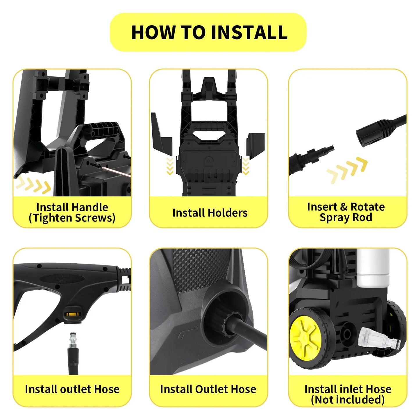 Myjka 135Bar 1500W Electric - High Pressure Washer Car Garden Washing Water Spray Gun High-Power Pump