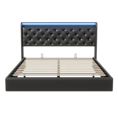 Łóżko MGMYM 140/160x200cm LED RGB USB - Tapicerowane Floating Design