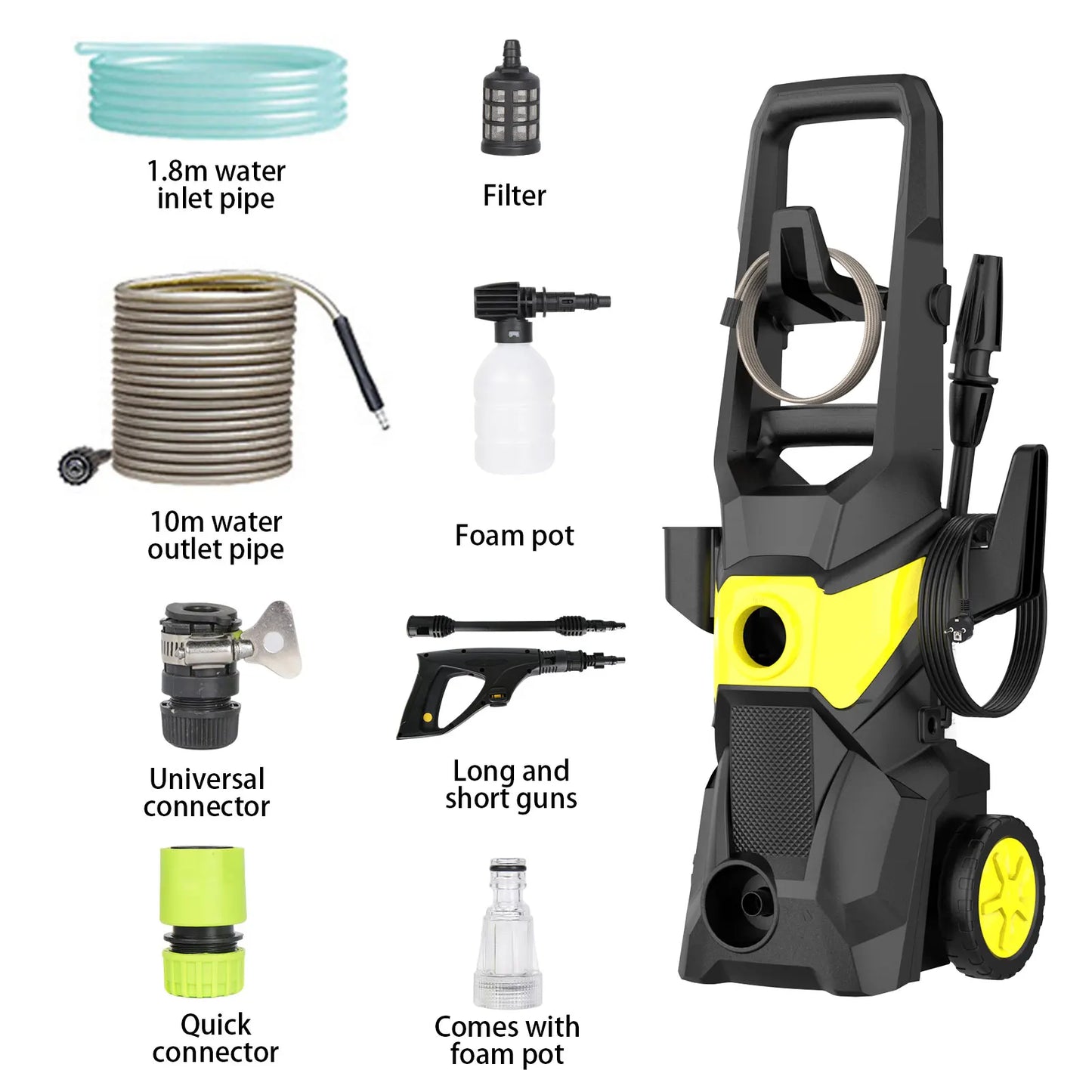 Myjka 135Bar 1500W Electric - High Pressure Washer Car Garden Washing Water Spray Gun High-Power Pump