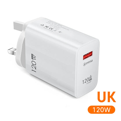 Ładowarka GaN 120W Fast Charger - USB Type C PD QC3.0 Kabel dla iPhone Xiaomi Samsung Huawei