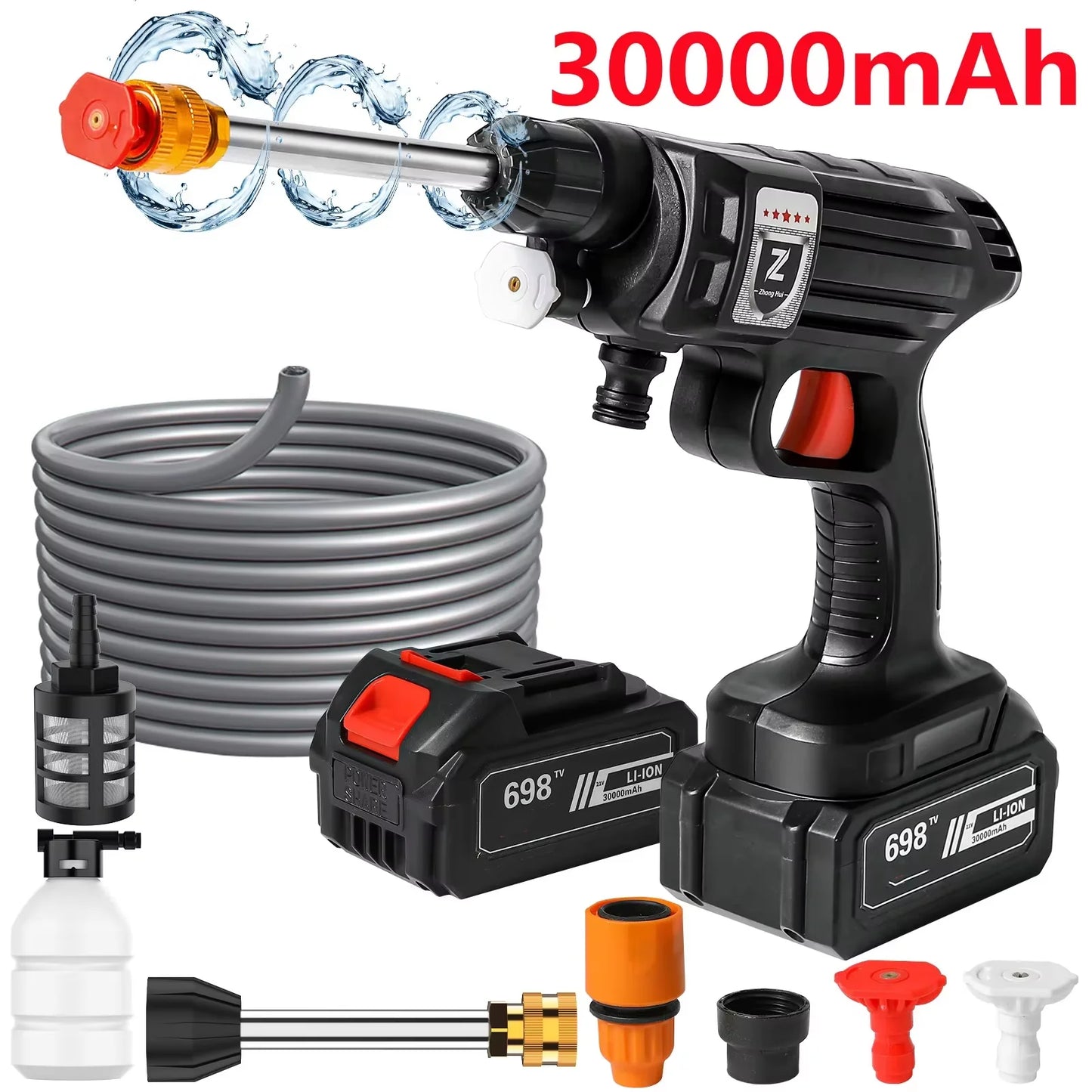 50Bar Cordless High Pressure Cleaner Washer Spray Water Gun Car Wash Pressure Water Cleaning Machine for Makita 21V Battery