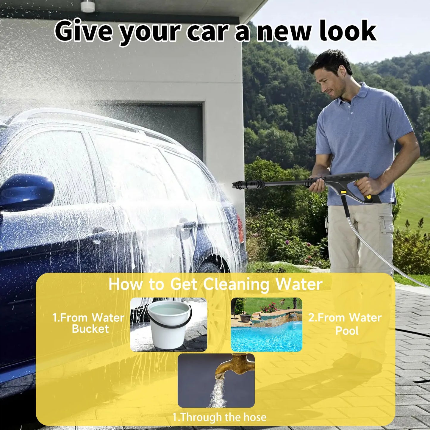 Myjka 135Bar 1500W Electric - High Pressure Washer Car Garden Washing Water Spray Gun High-Power Pump