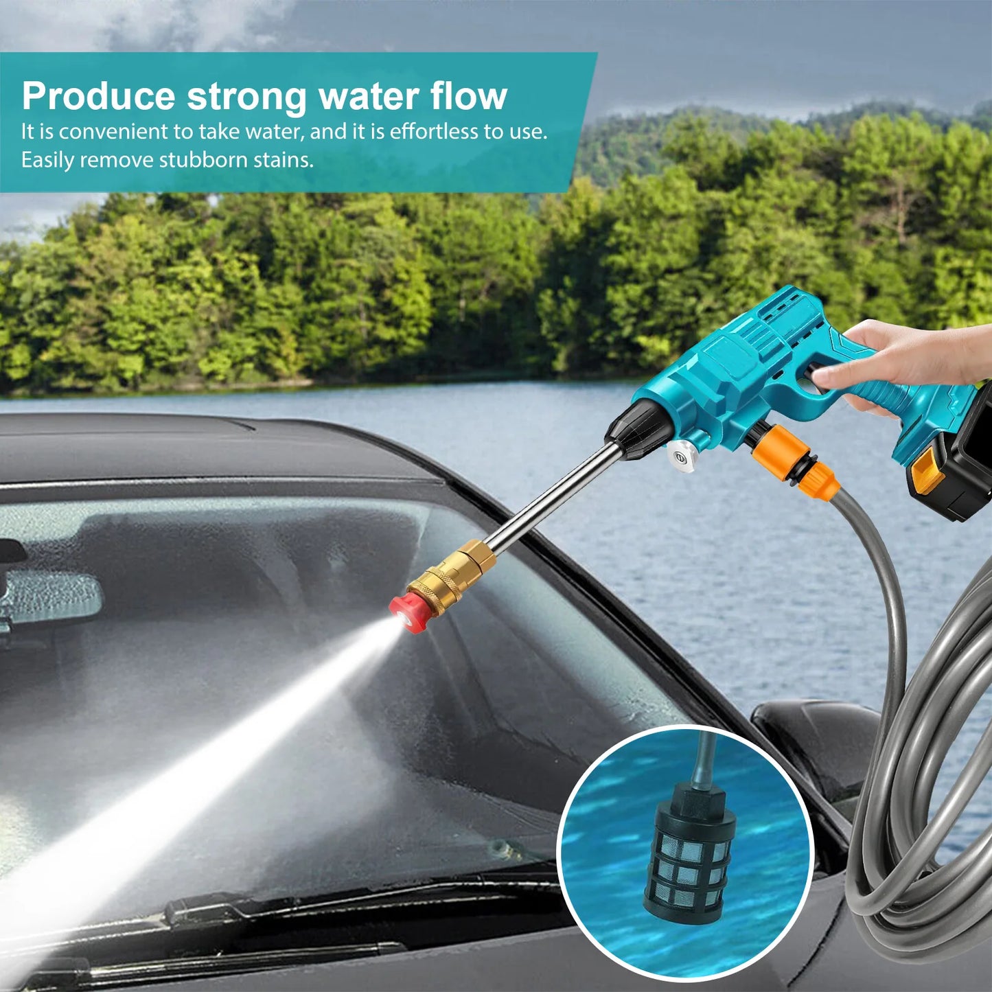 Myjka 300W 30BAR Makita 18V - Cordless High Pressure Cleaner Spray Water Gun Garden Wash Machine
