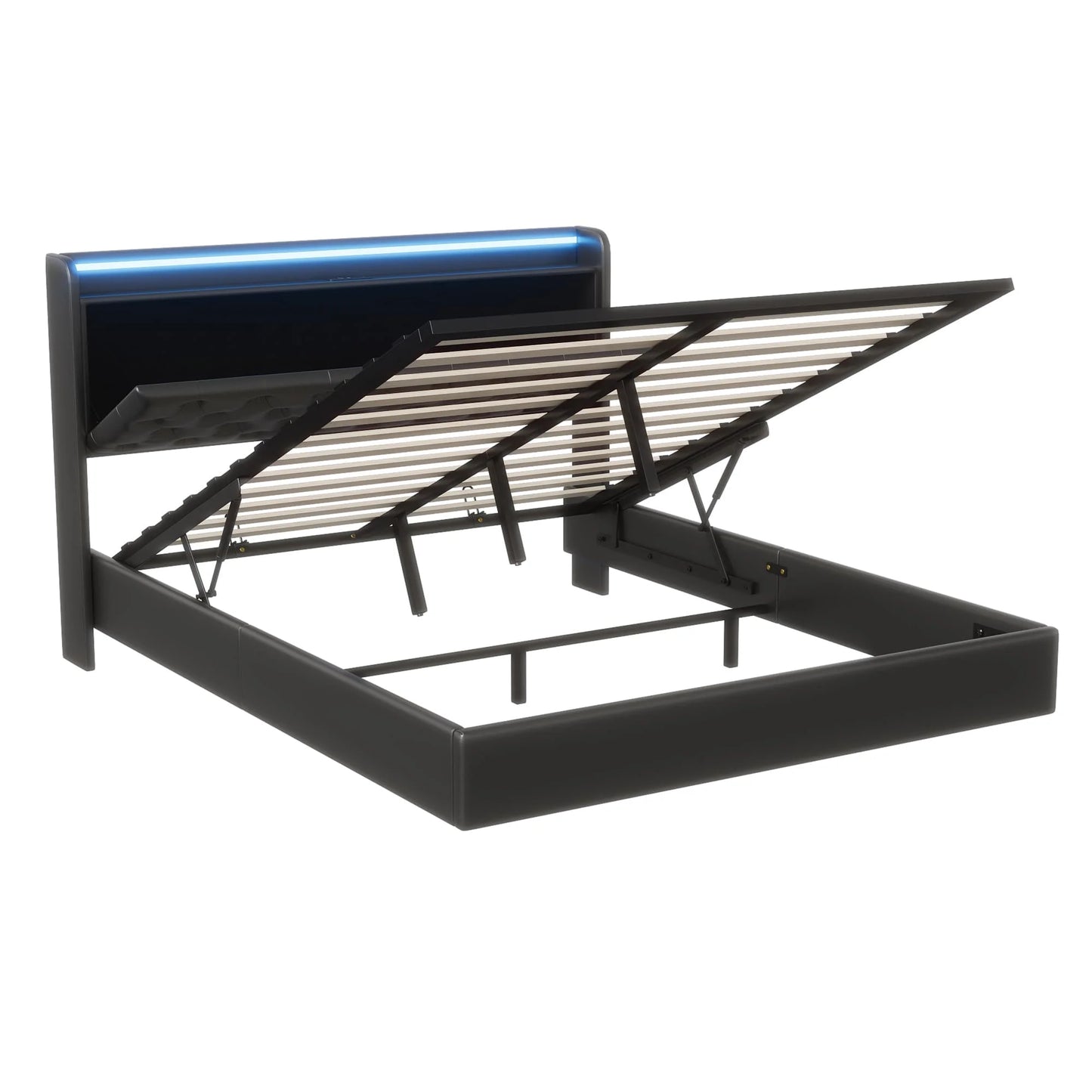 Łóżko MGMYM 140/160x200cm LED RGB USB - Tapicerowane Floating Design