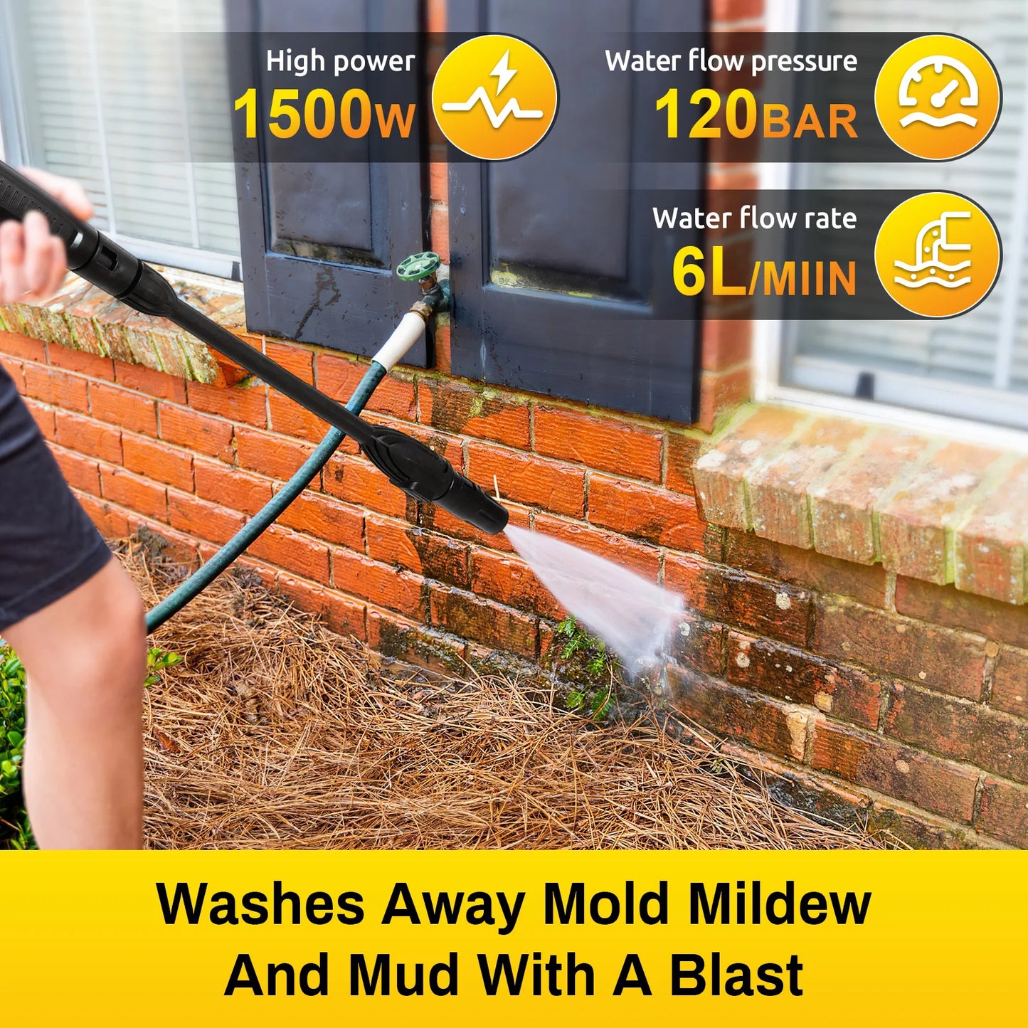 Myjka 150Bar 1500W Household - High Pressure Cleaner Car Washers Garden Washing Water Gun Watering