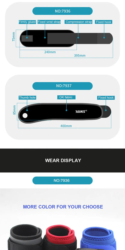 AOLIKES 1 PC Wrist Band Support for Adjustable Wrist Bandage Brace for Sports Wristband Compression Wraps Tendonitis Pain Relief