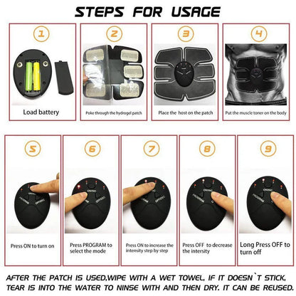 Stymulator Mięśni EMS - Trener Brzucha i Bioder | Elektryczny Masażer Wyszczuplający